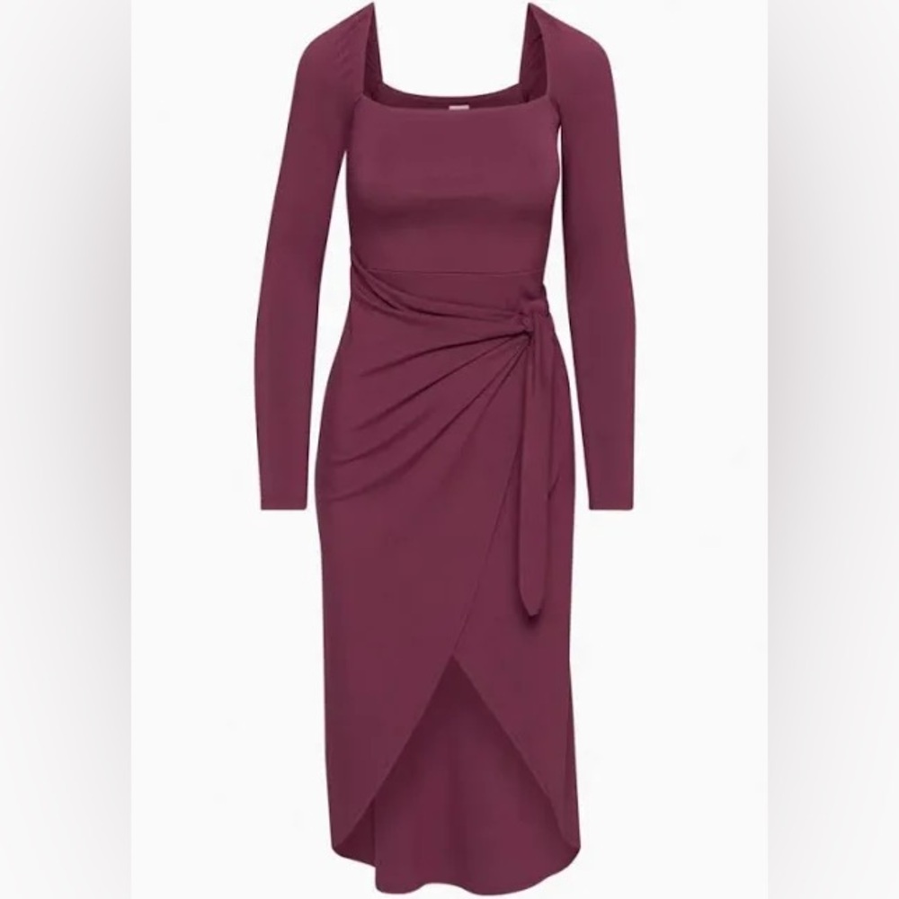 Aritzia Wilfred long sleeve midi dress in burgundy